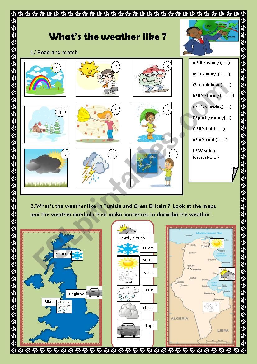 Whats the weather like ? worksheet