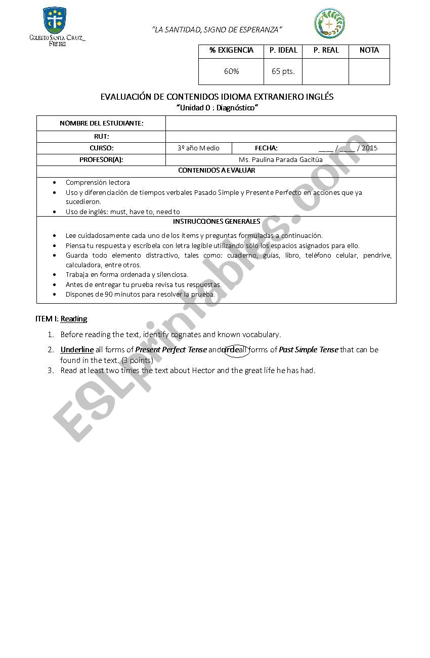 Simple Past or Present Perfect Test