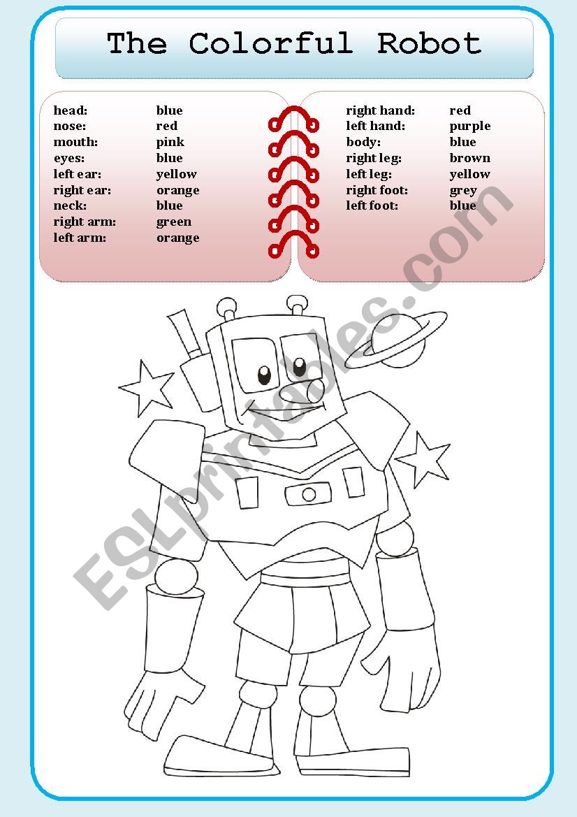 The Colorful Robot worksheet
