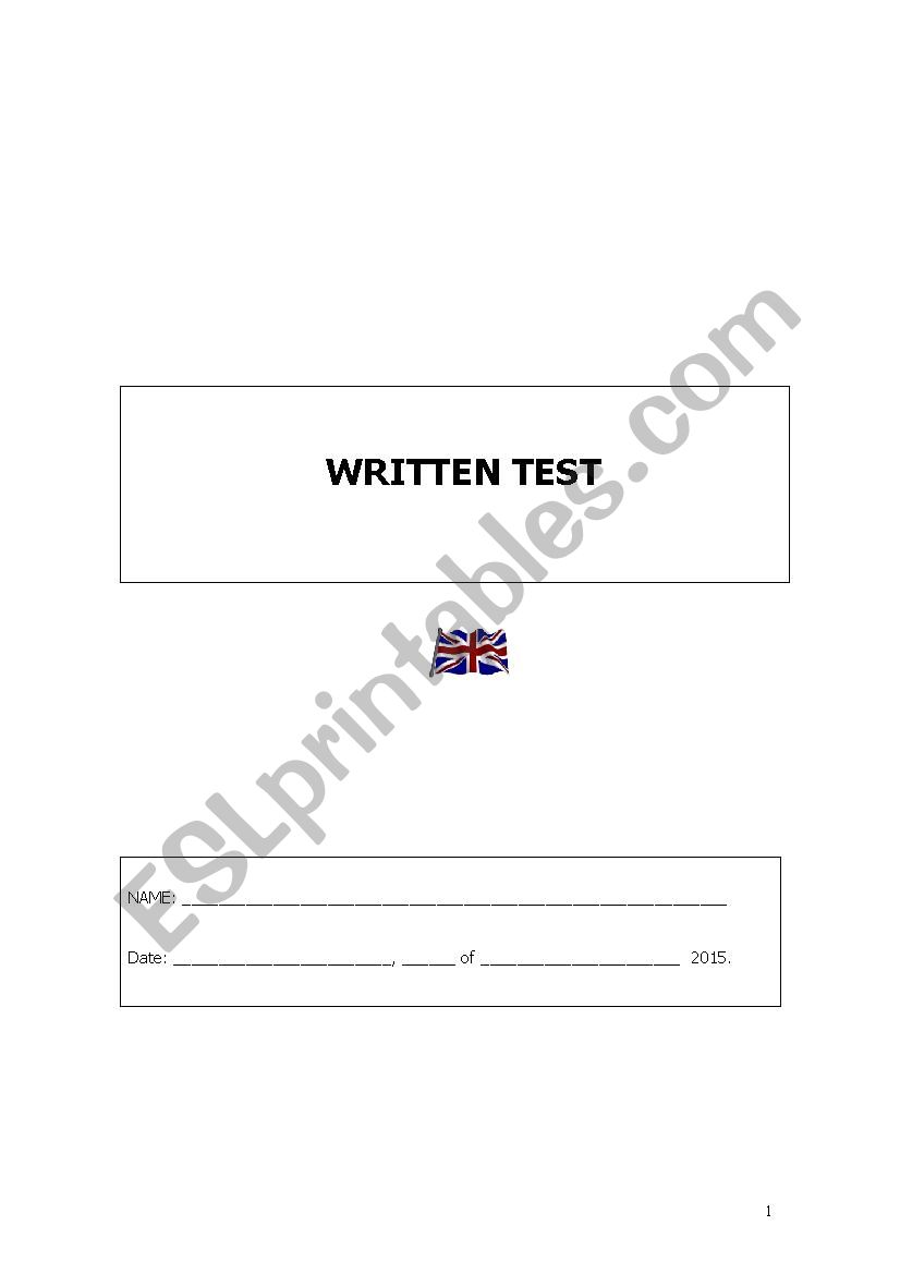 Written test - European Union worksheet