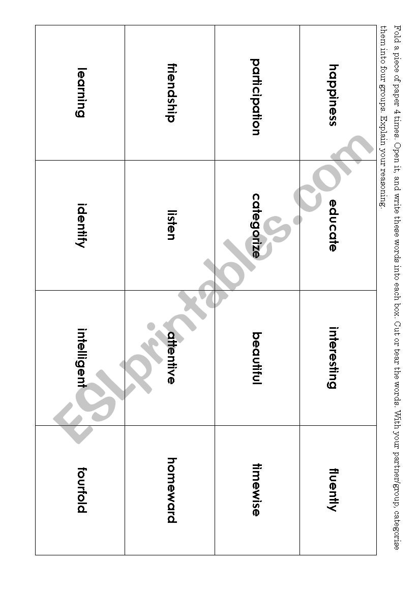 Word Formation  - Suffix Study