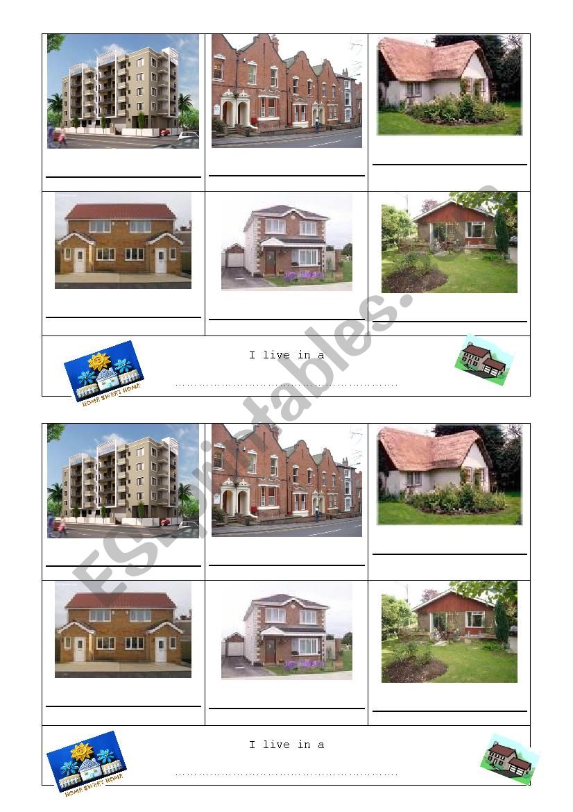 Types of dwelling worksheet