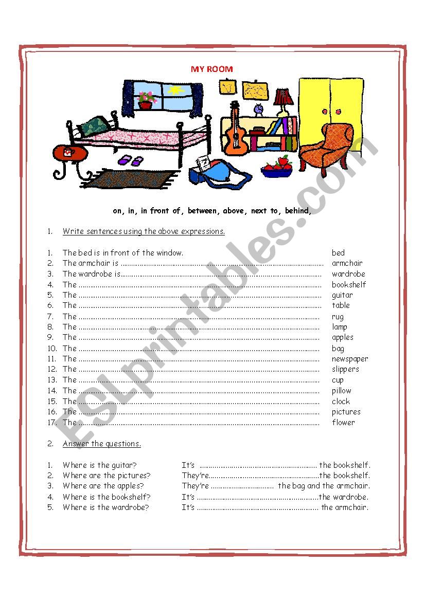 Prepositions (in front of, next to, behind, etc.)