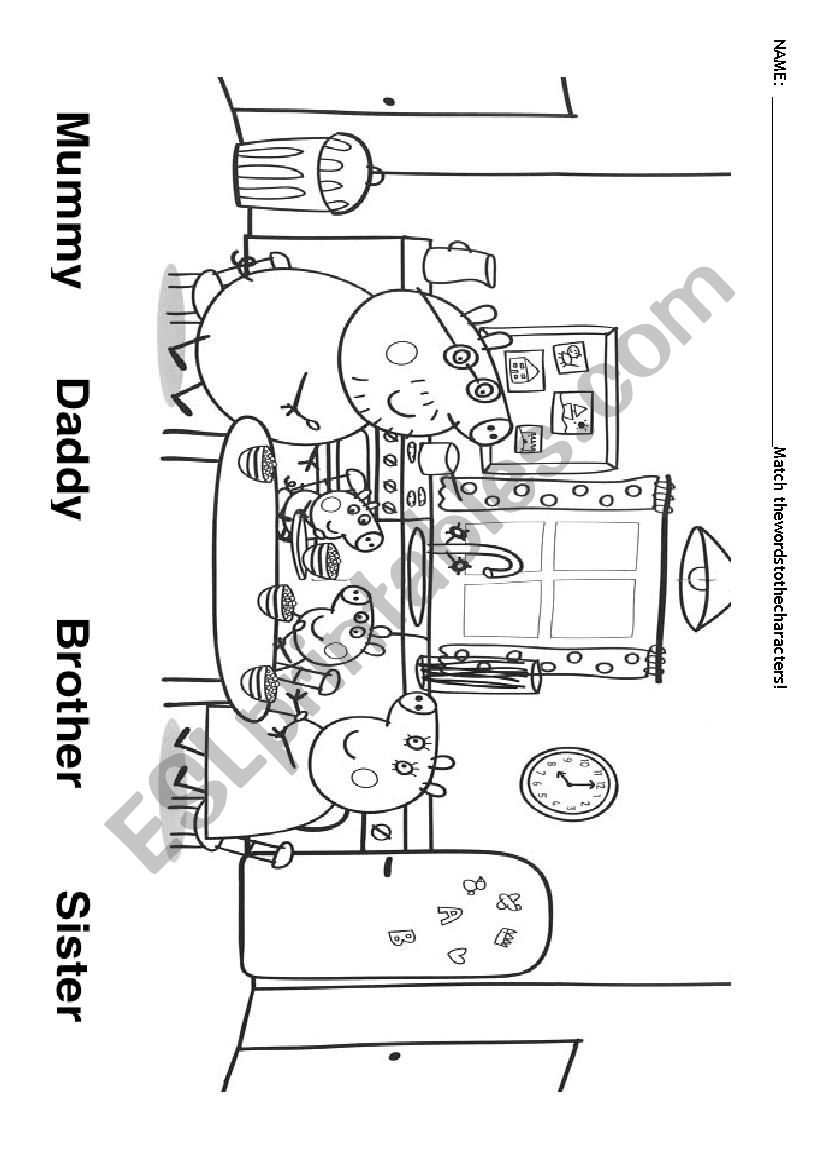 Peppa Pig Family Matching worksheet