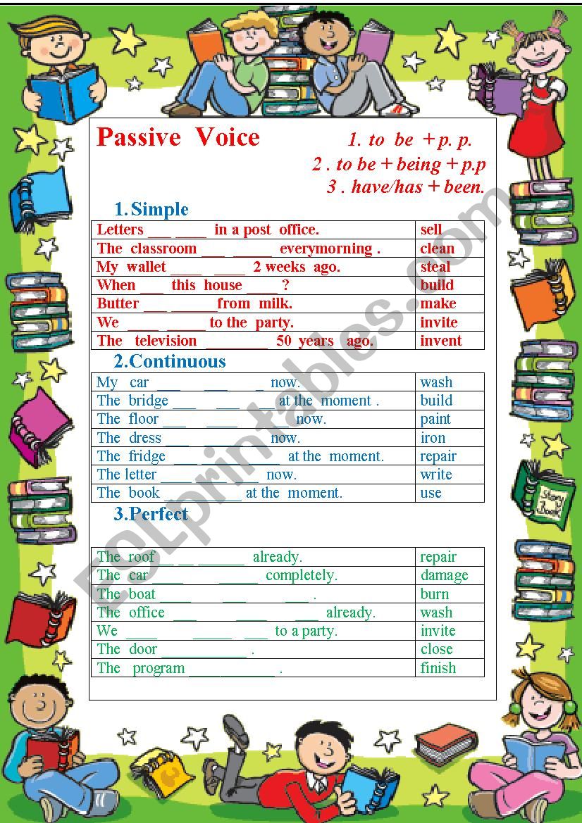 PASSIVE  VOICE   worksheet