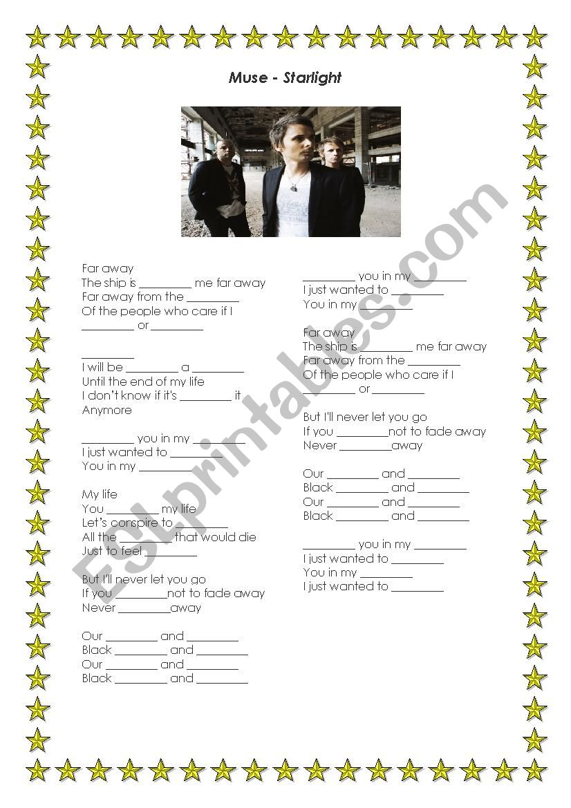 Starlight - Muse worksheet