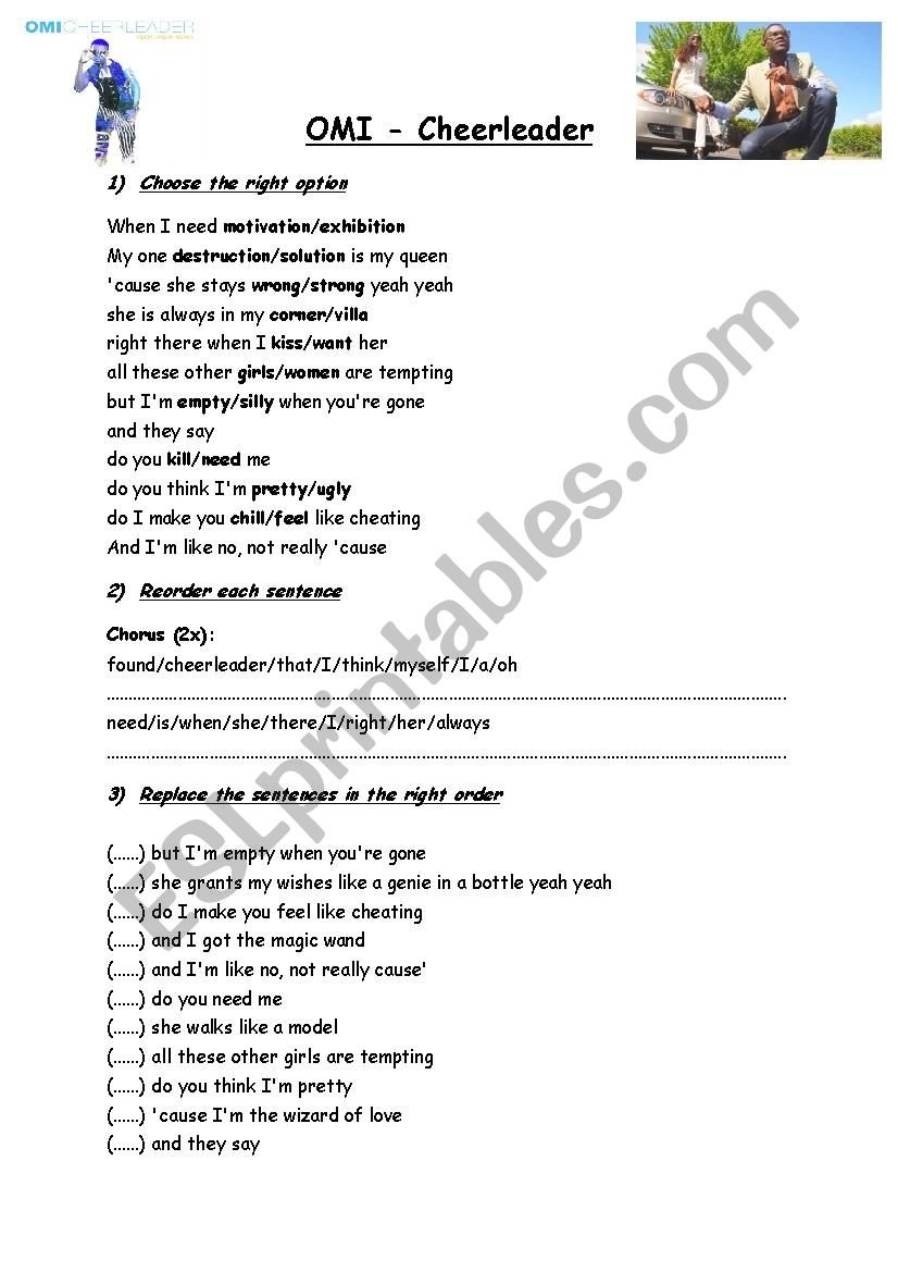 OMI - Cheerleader worksheet