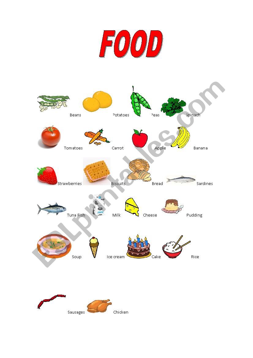 food worksheet