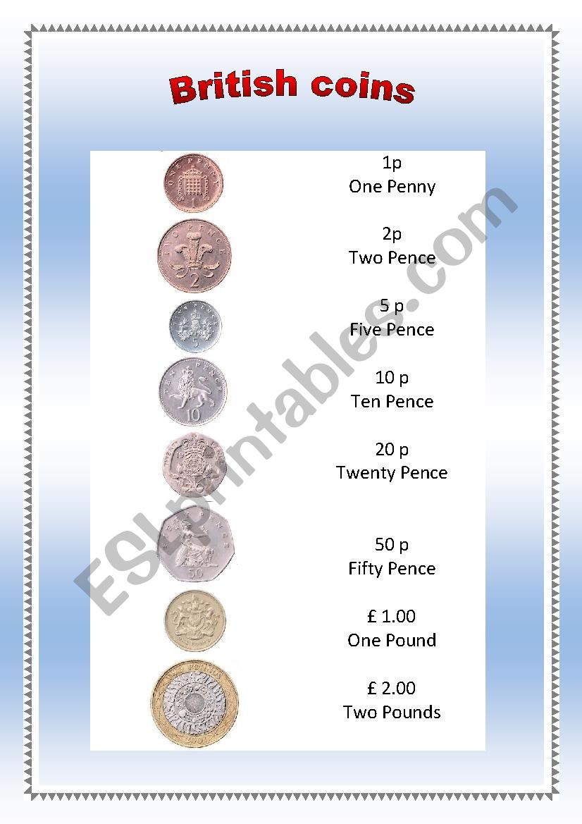 british coins 1 worksheet