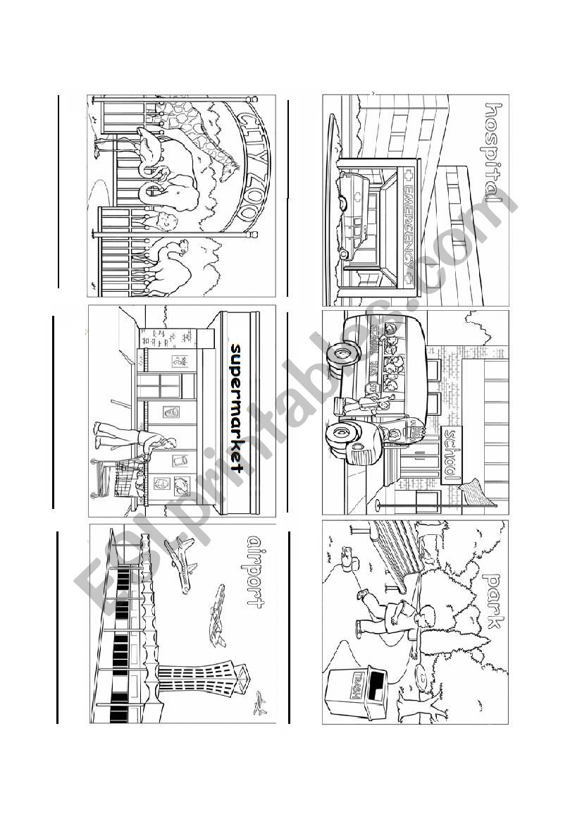 NAME THE PLACES IN THE CITY worksheet