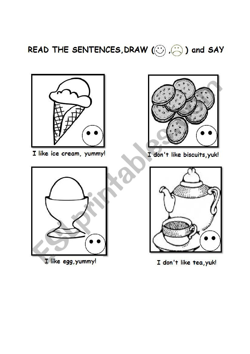 food and numbers worksheet