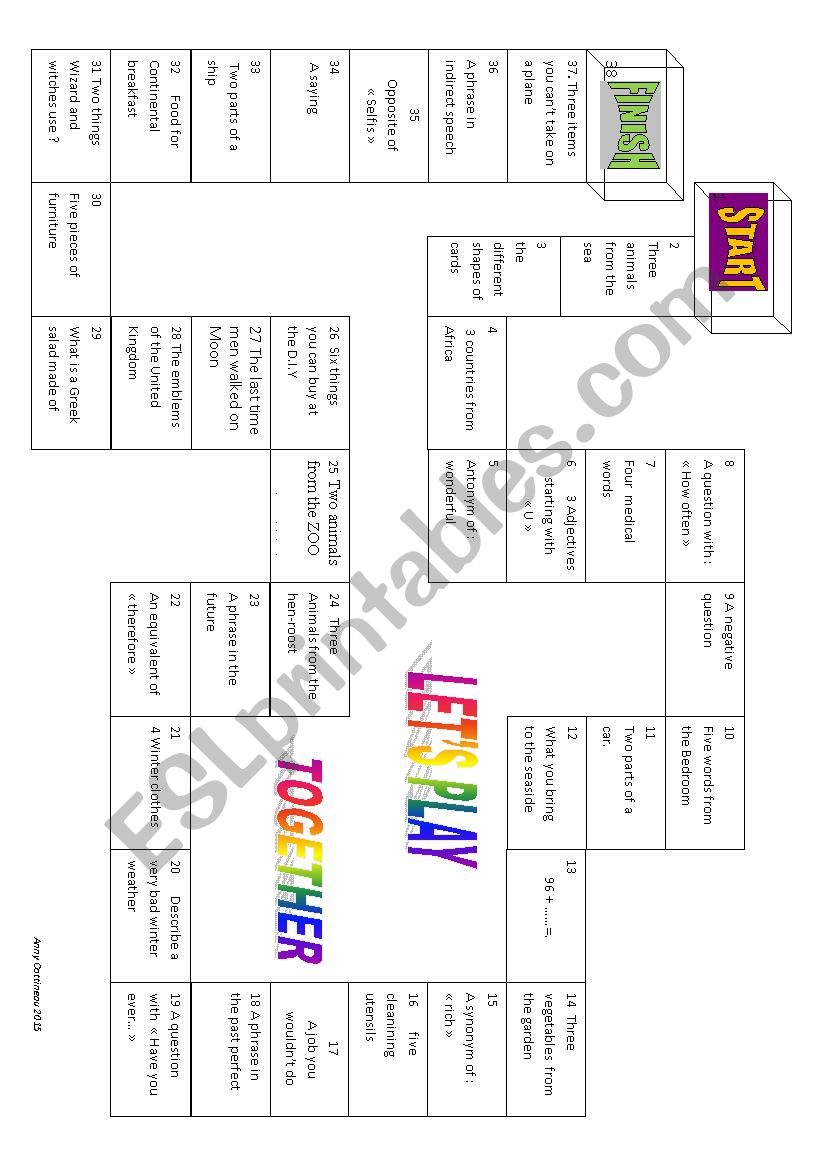 letÂ´s play together worksheet