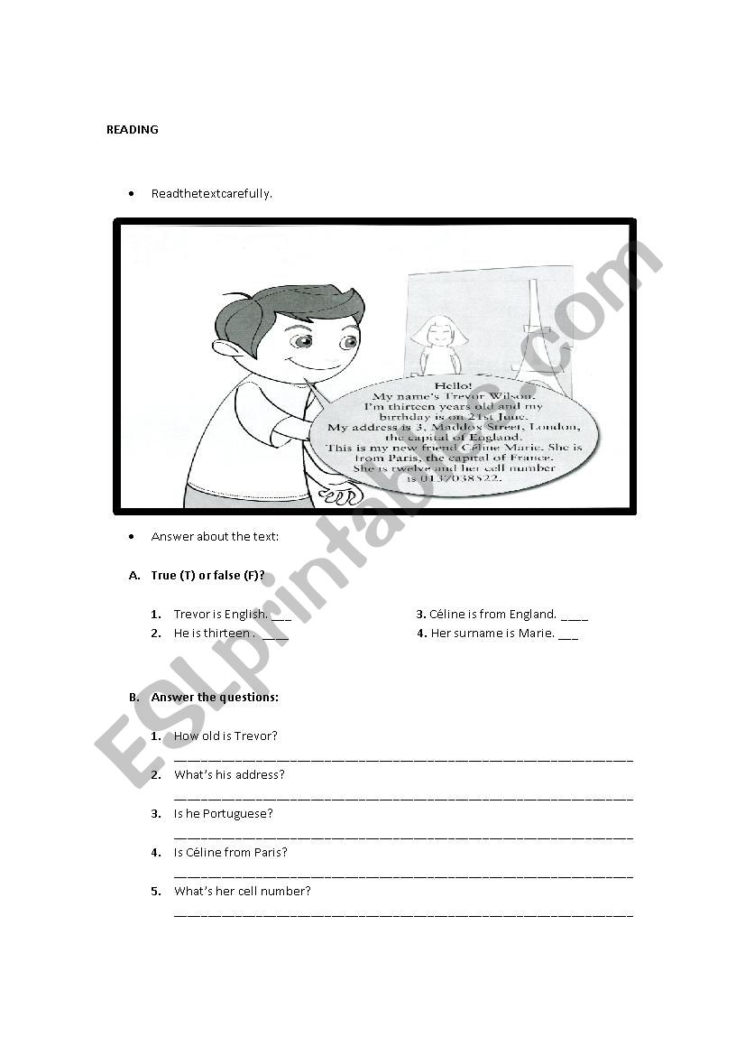 PERSONAL IDENTITY worksheet