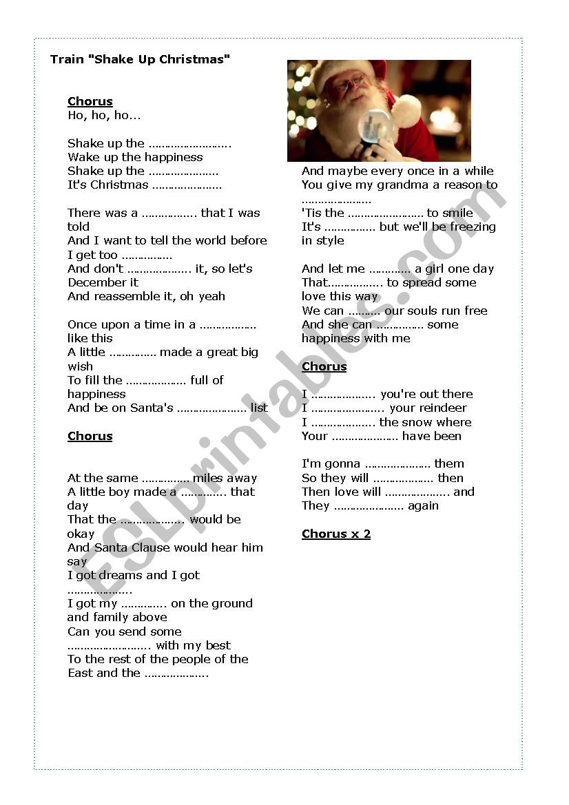Train Shake Up Christmas Song activity