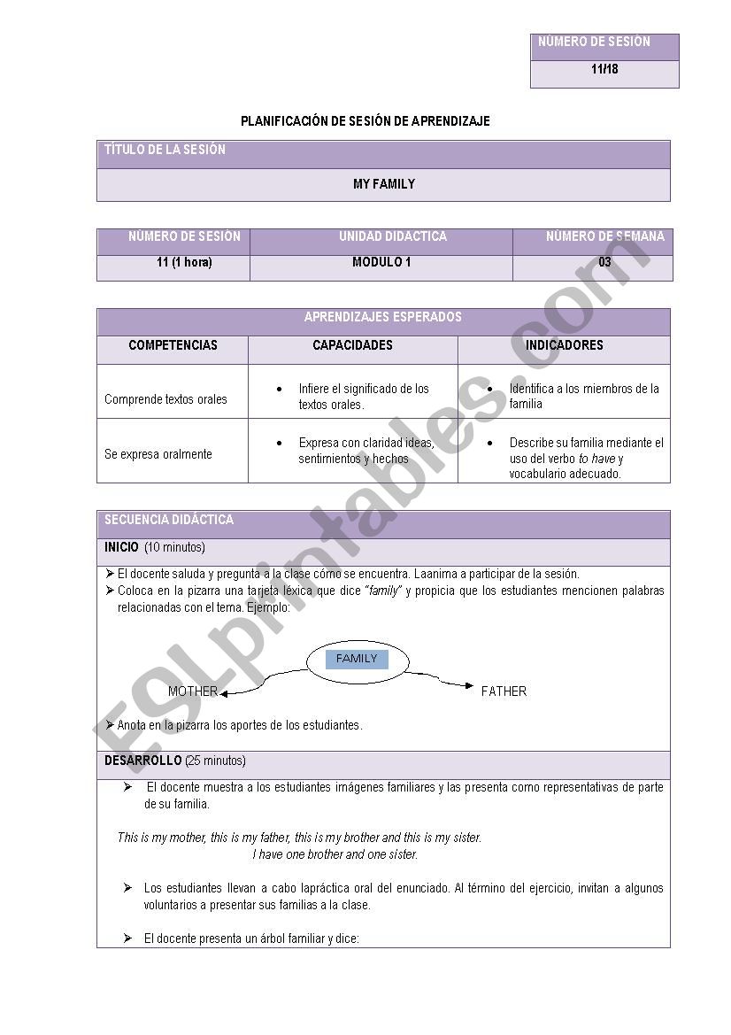 Lesson plan worksheet