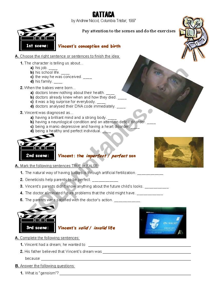 Gattaca- film worksheet worksheet