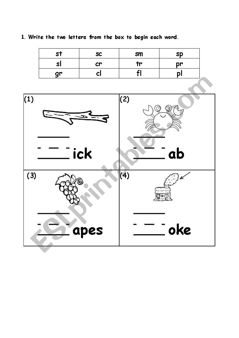 Consonant Digraph  worksheet