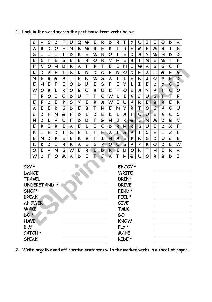 Wordsearch-Crossword worksheet