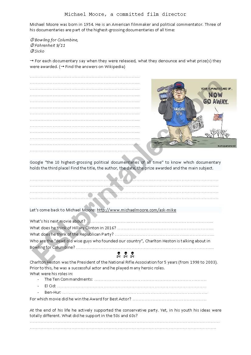 Michael Moore WEBQUEST worksheet