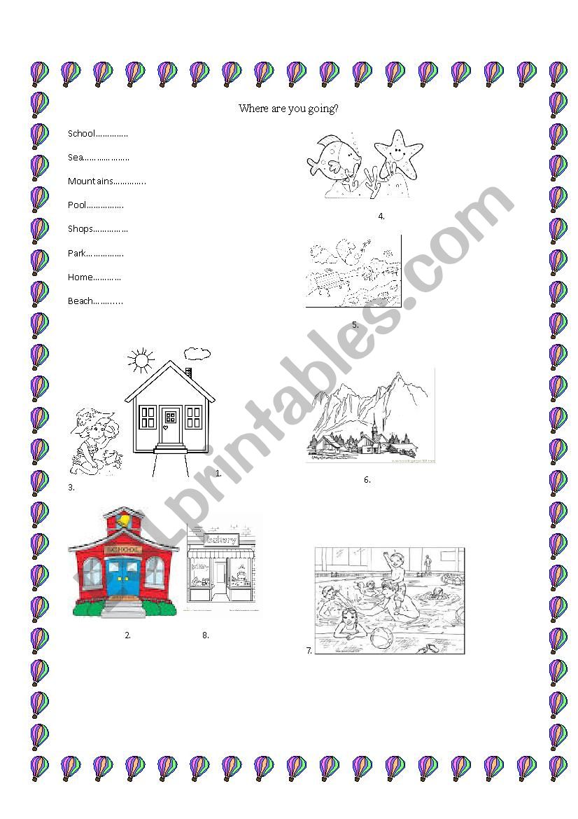 Places worksheet