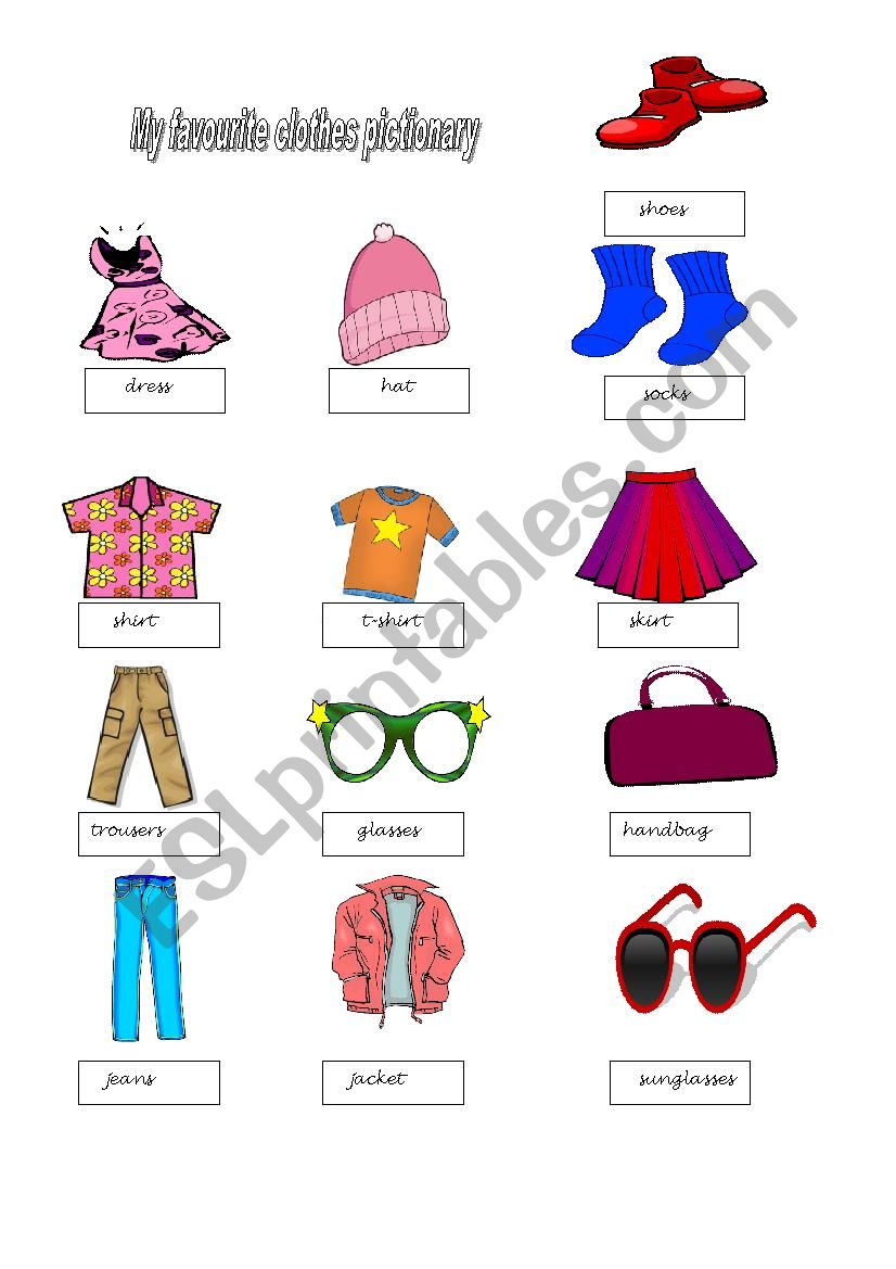 clothes worksheet