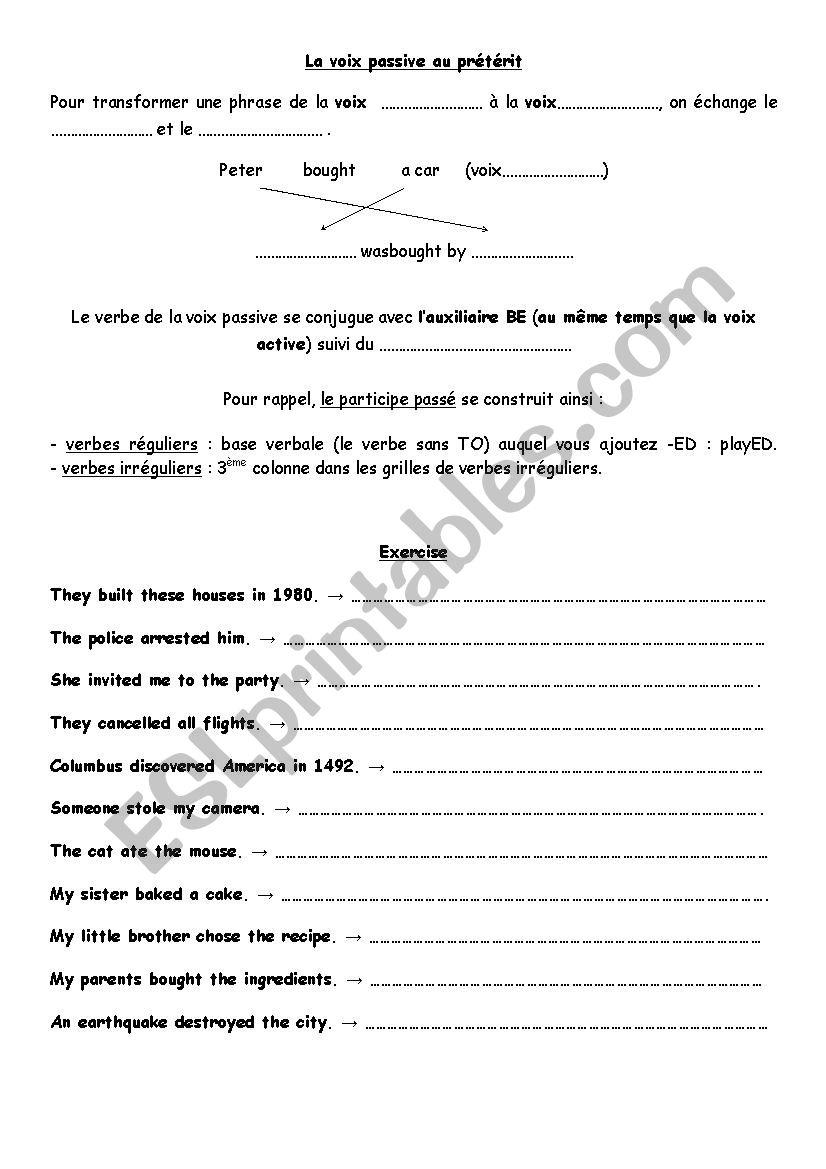 RL Passive voice worksheet