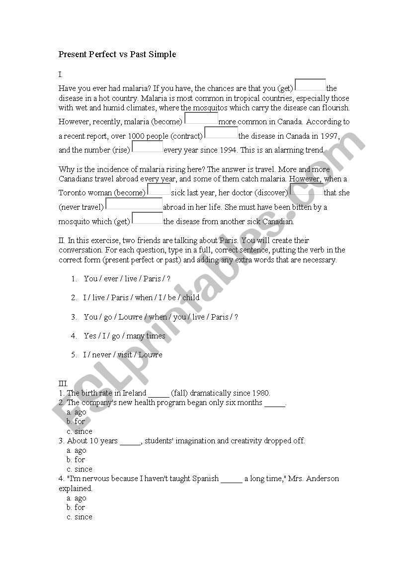 Present Perfect vs Past SImple