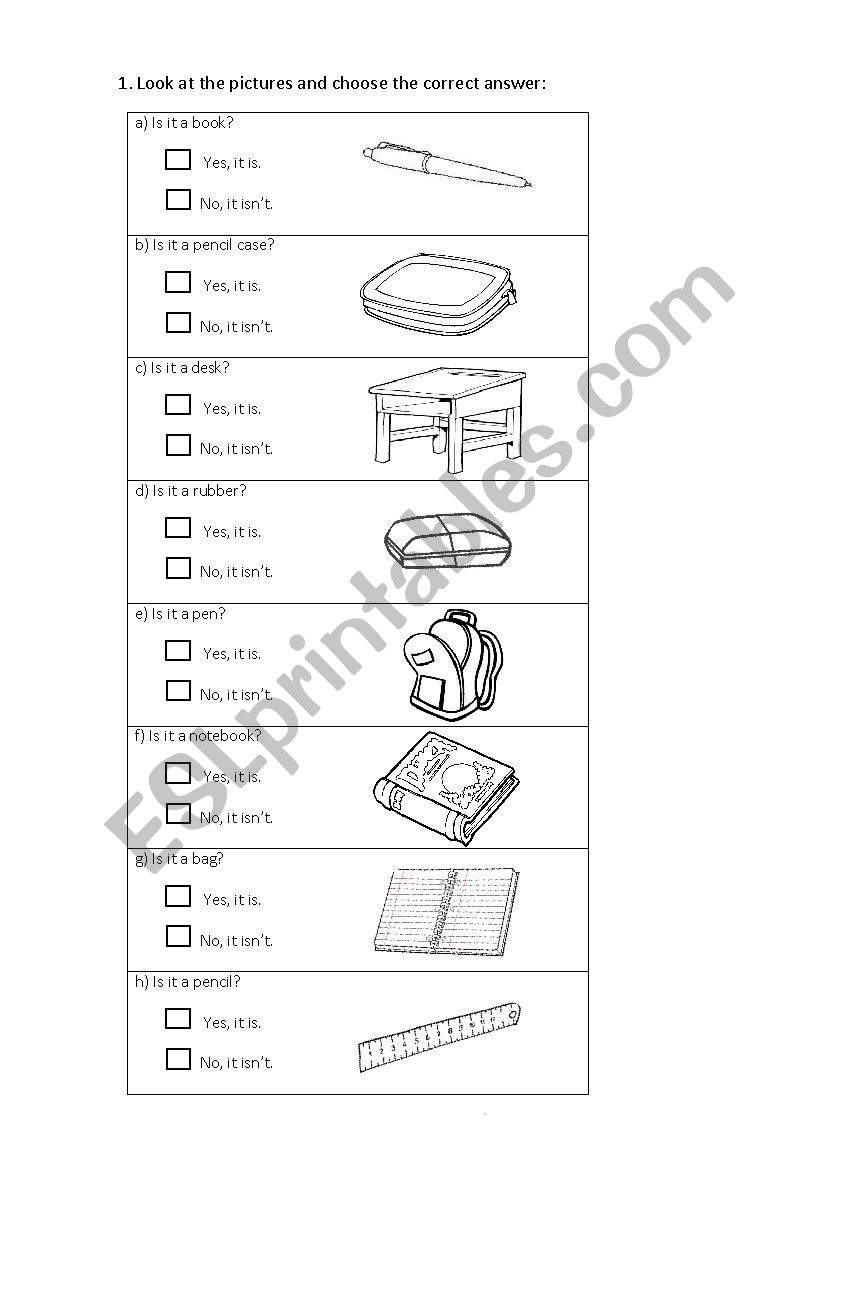 Is it a...? worksheet