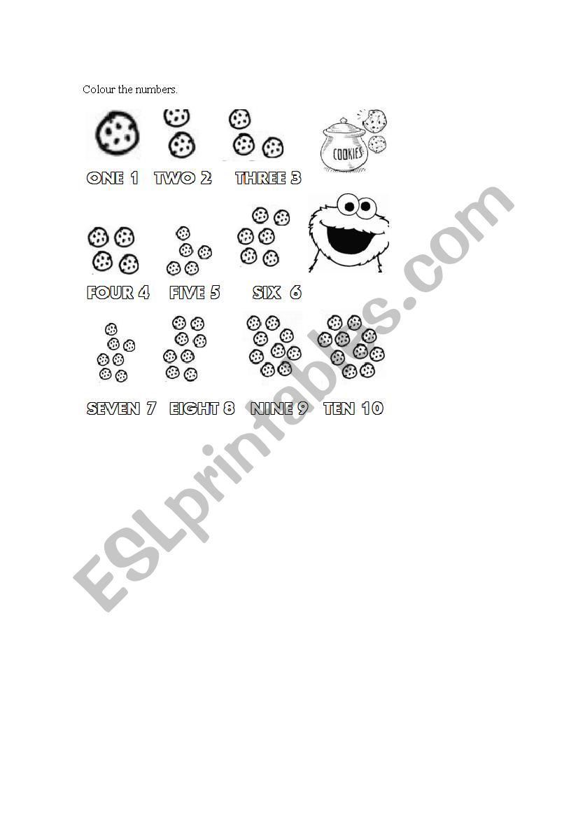 Colour the numbers worksheet