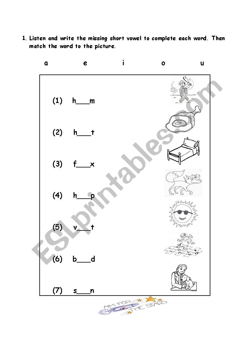 Short Vowels worksheet