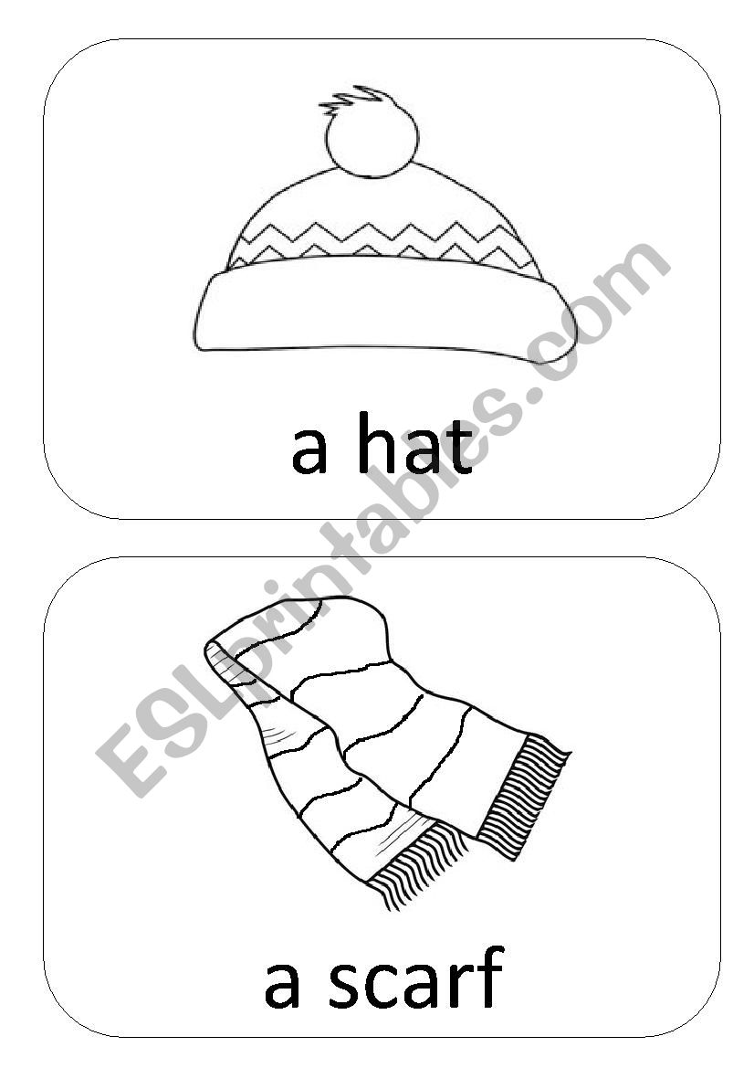 Clothes flashcards worksheet