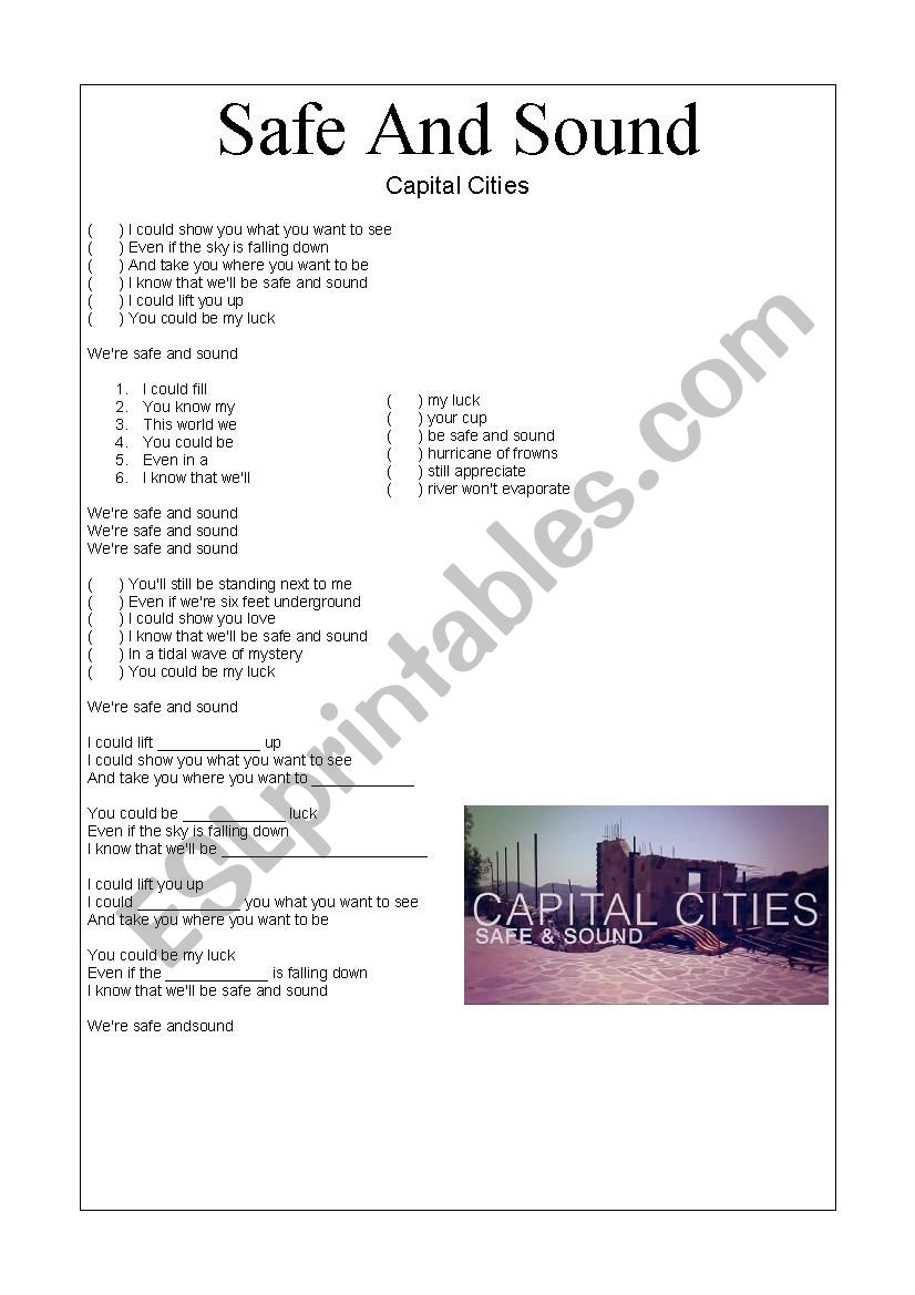 Safe and Sound worksheet