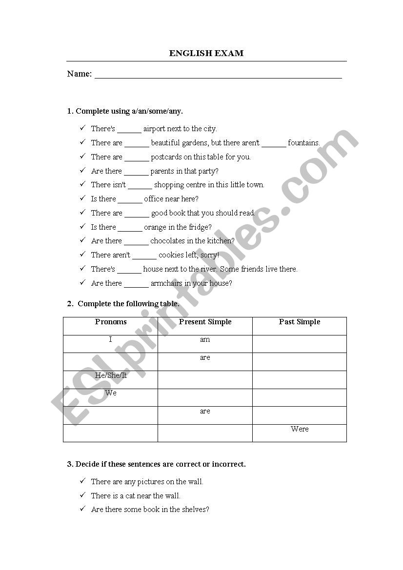 Countable uncountable verb to be 