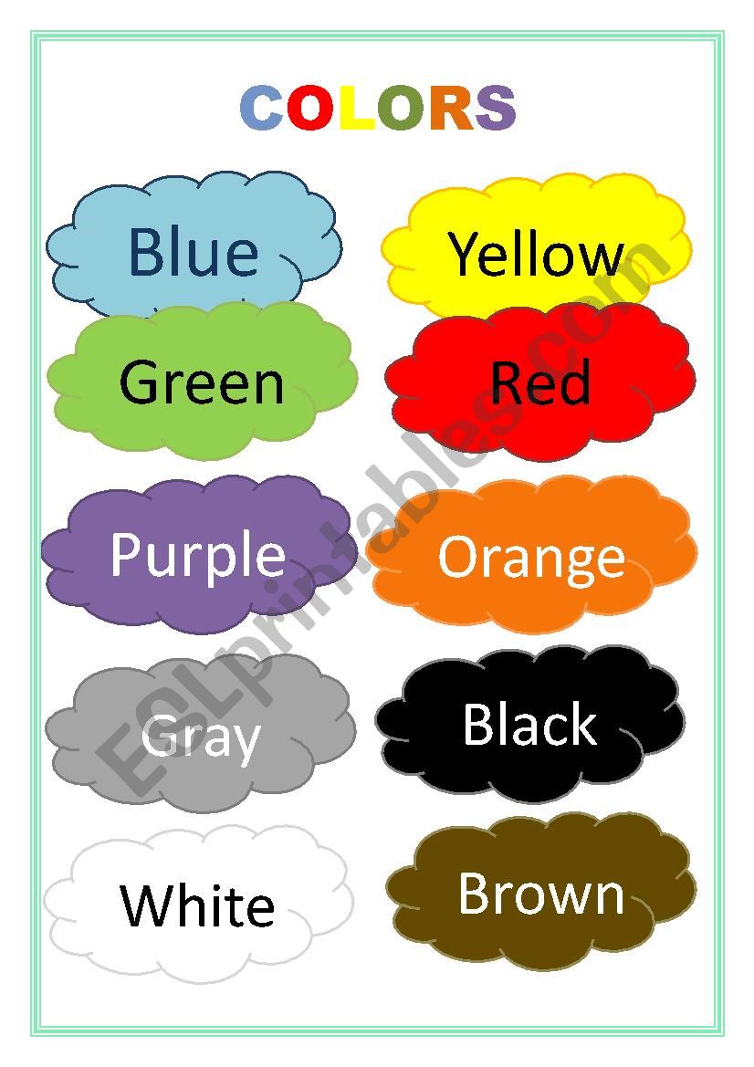 poster of colors worksheet