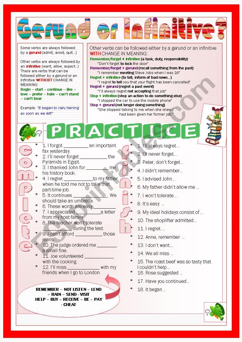 Gerund or Infinitive? worksheet