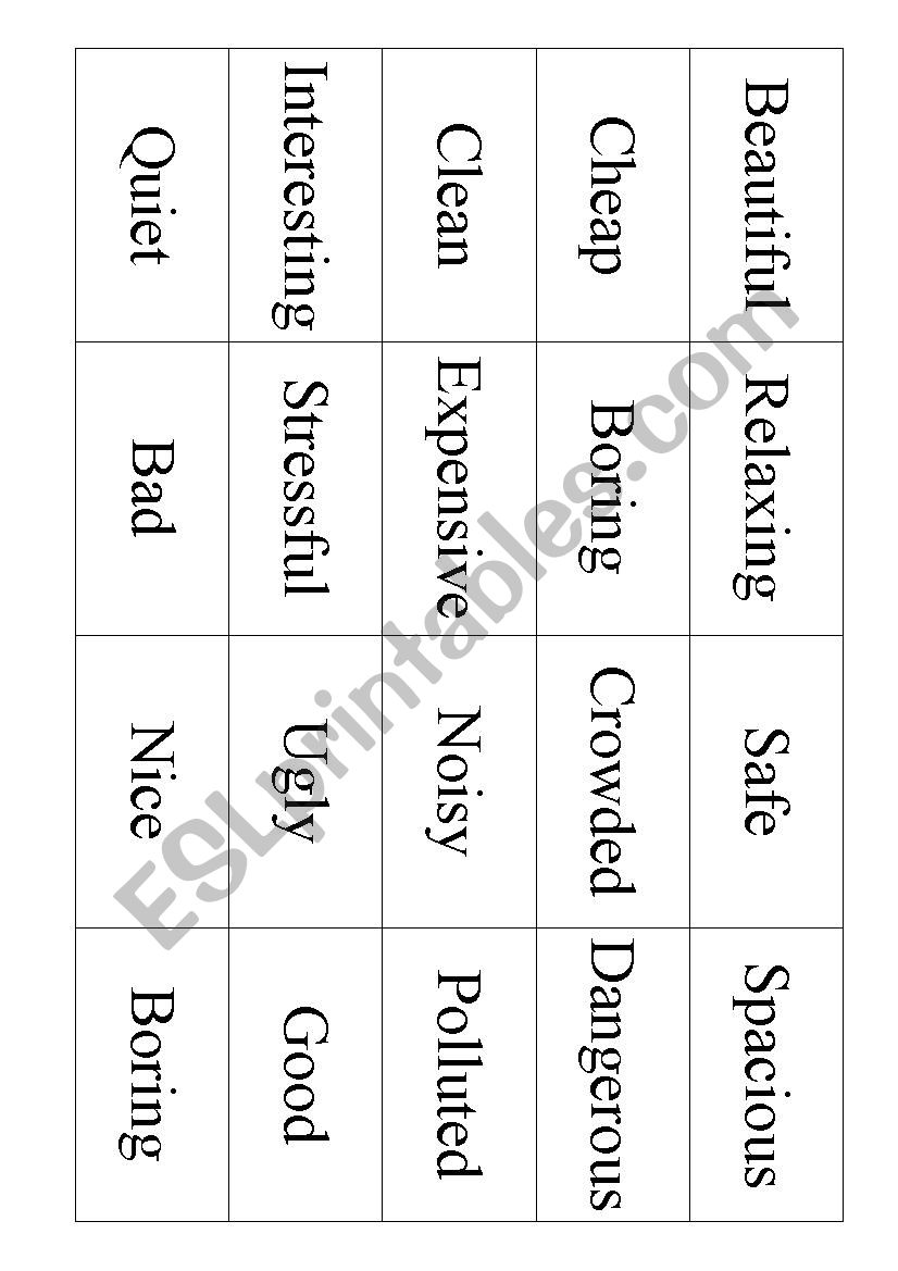 Memory game - Opposite adjectives