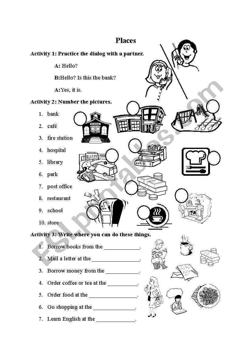 Places worksheet