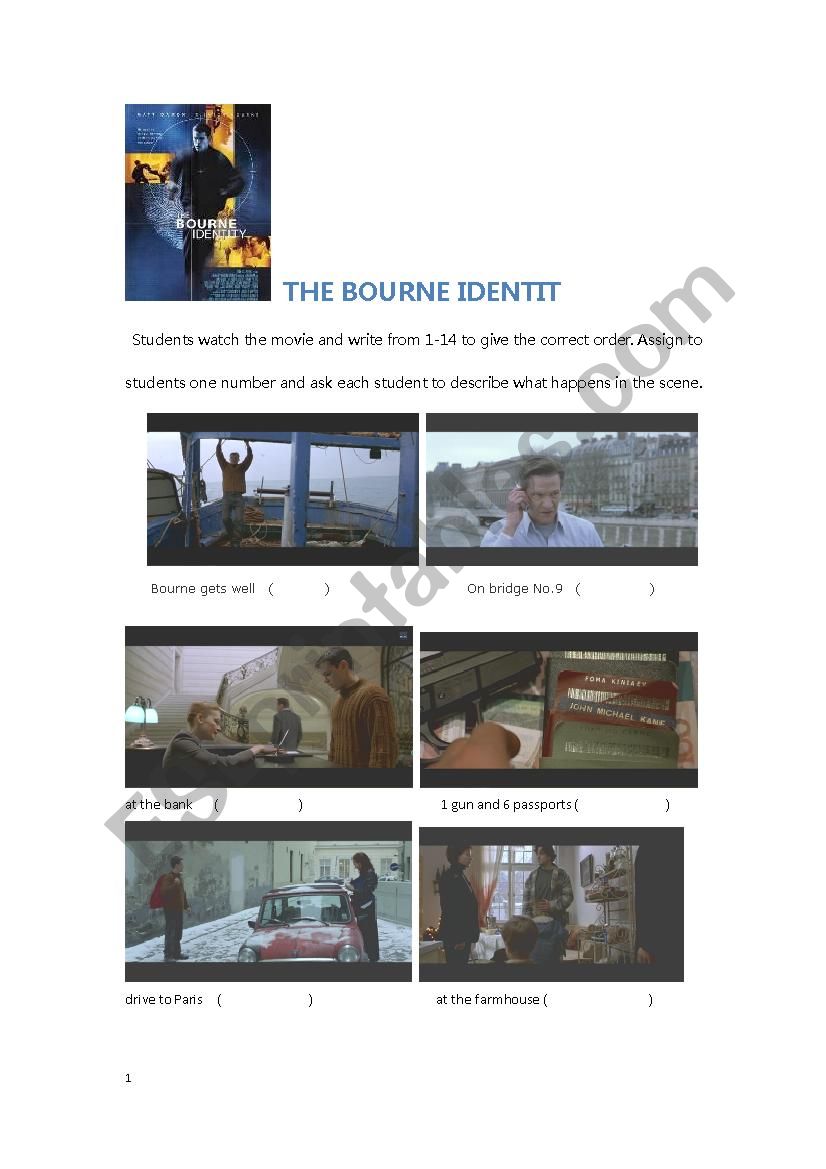 The Bourne Identity worksheet