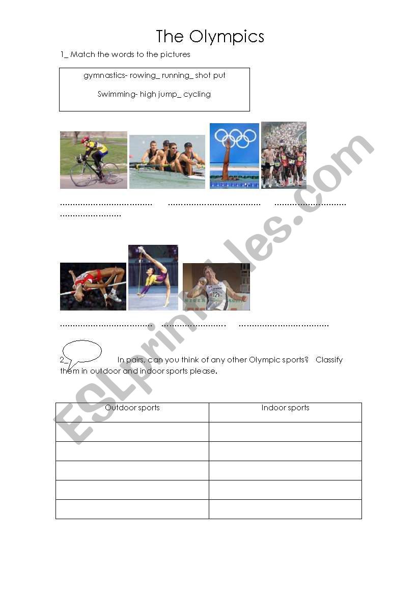 The Olympics worksheet