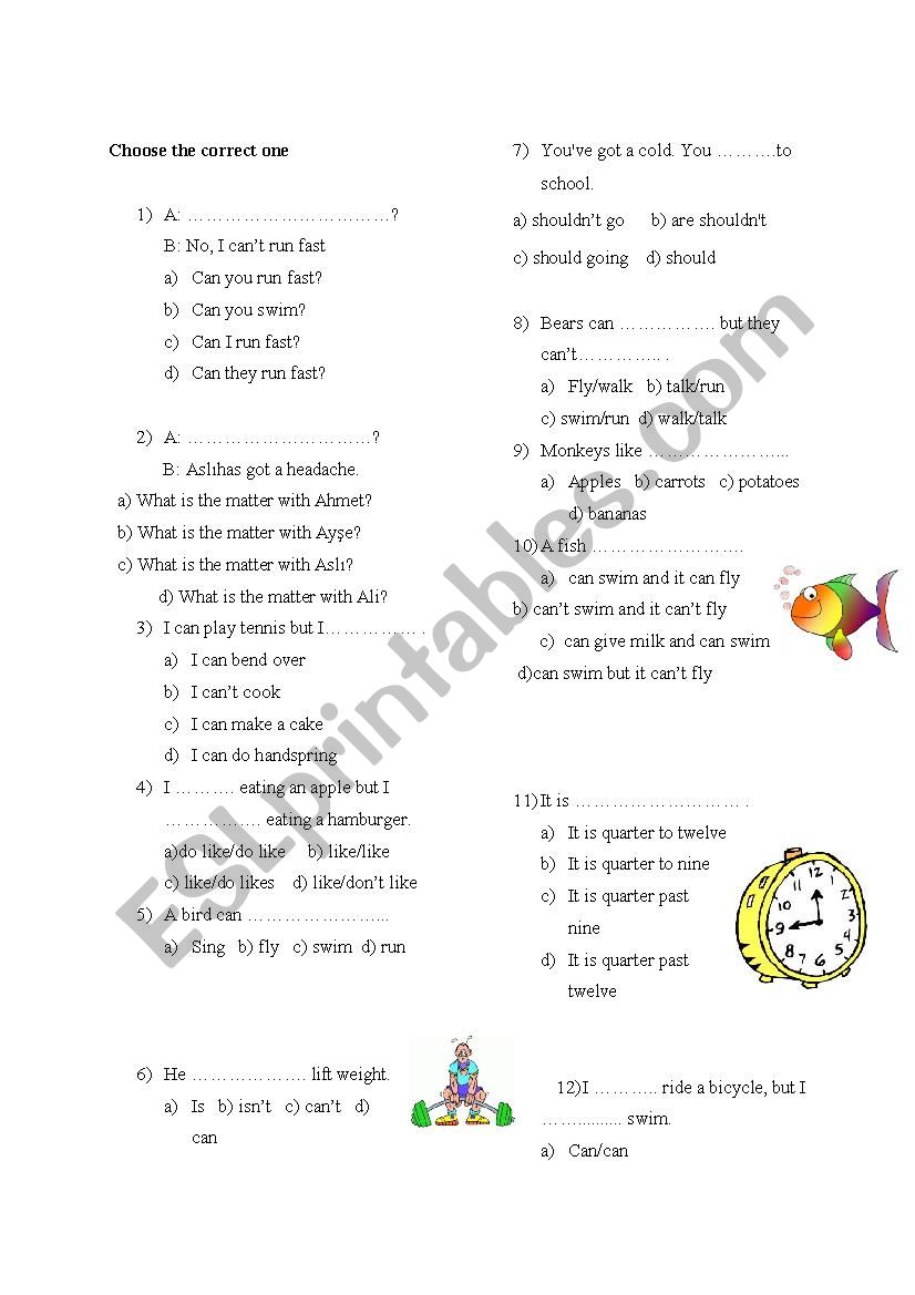 can cant test worksheet