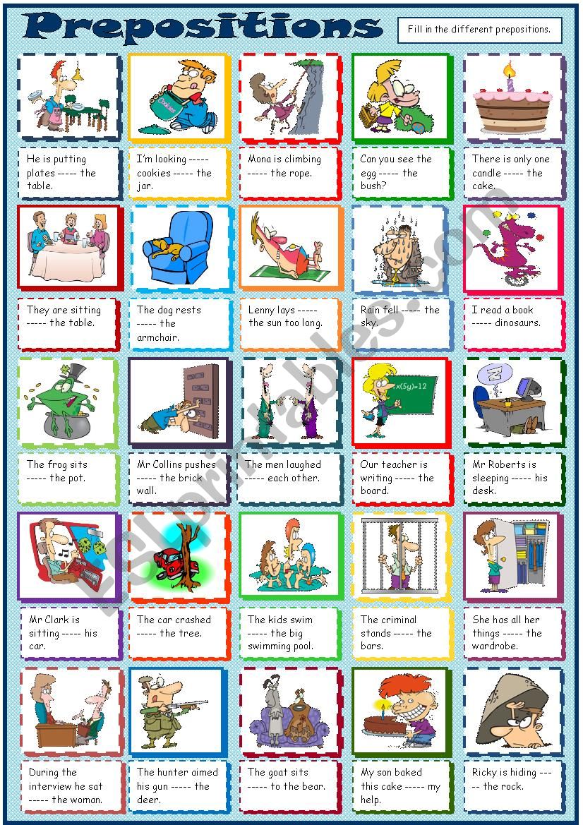 Prepositions worksheet