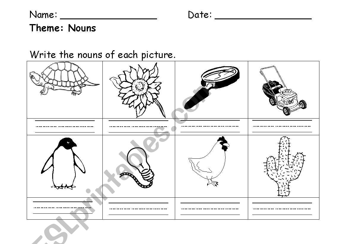 Nouns worksheet