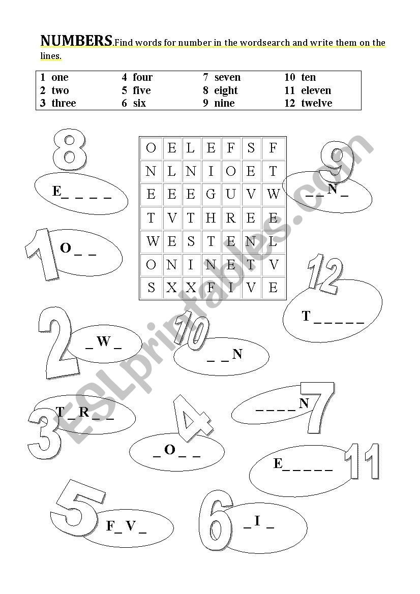 Numbers 0-12 for kids, beginners