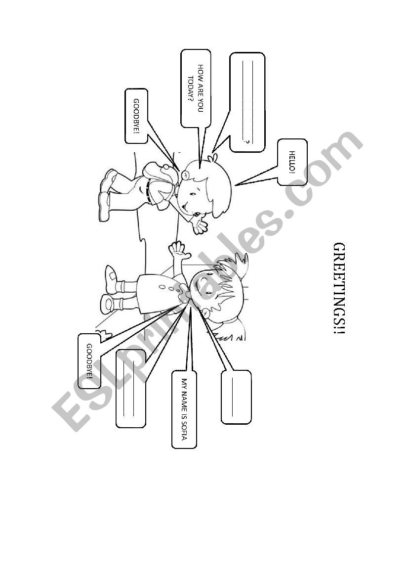 GREETINGS worksheet