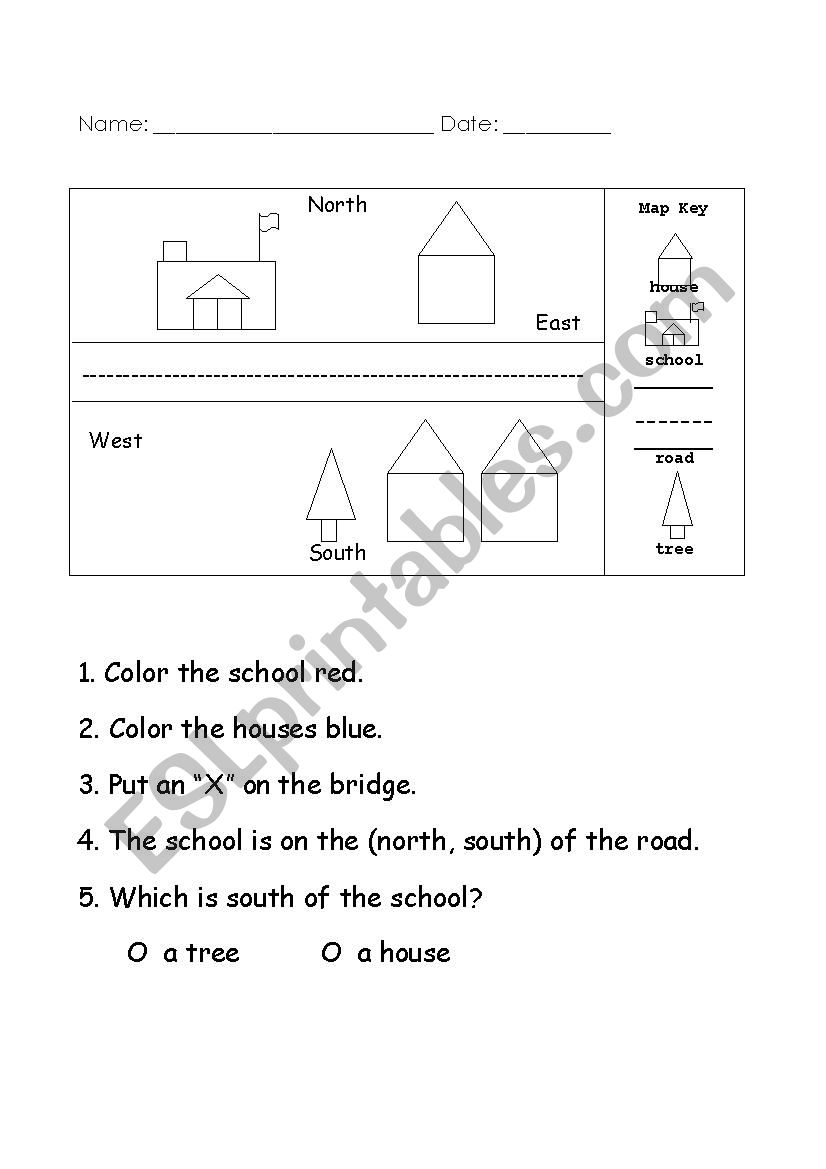 Map Symbols worksheet
