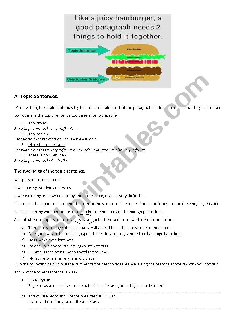 topic-worksheet