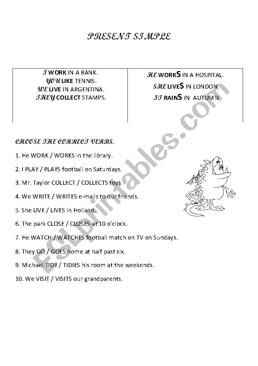 Present Simple  worksheet