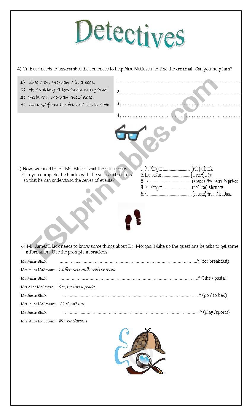 Detectives part 2 worksheet