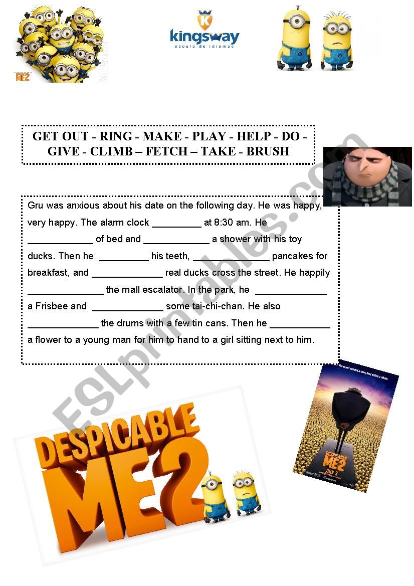 Despicable me - Past Simple worksheet