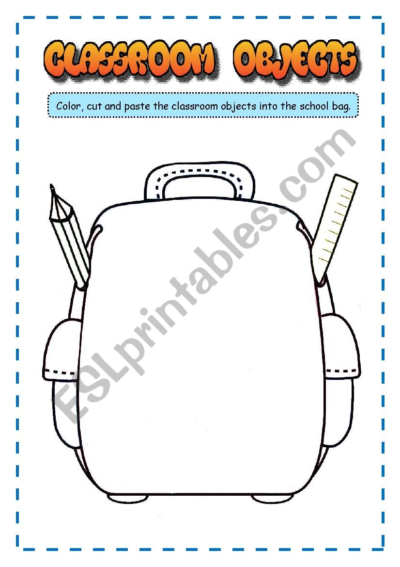 Classroom Objects - for visual and kinestesic learners (2 pages)